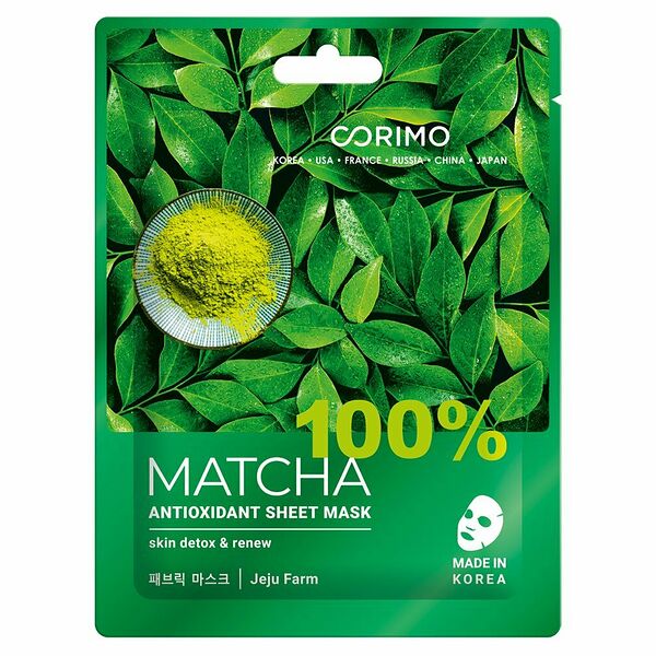 Маска для лица CORIMO Антиоксидант 100% matcha