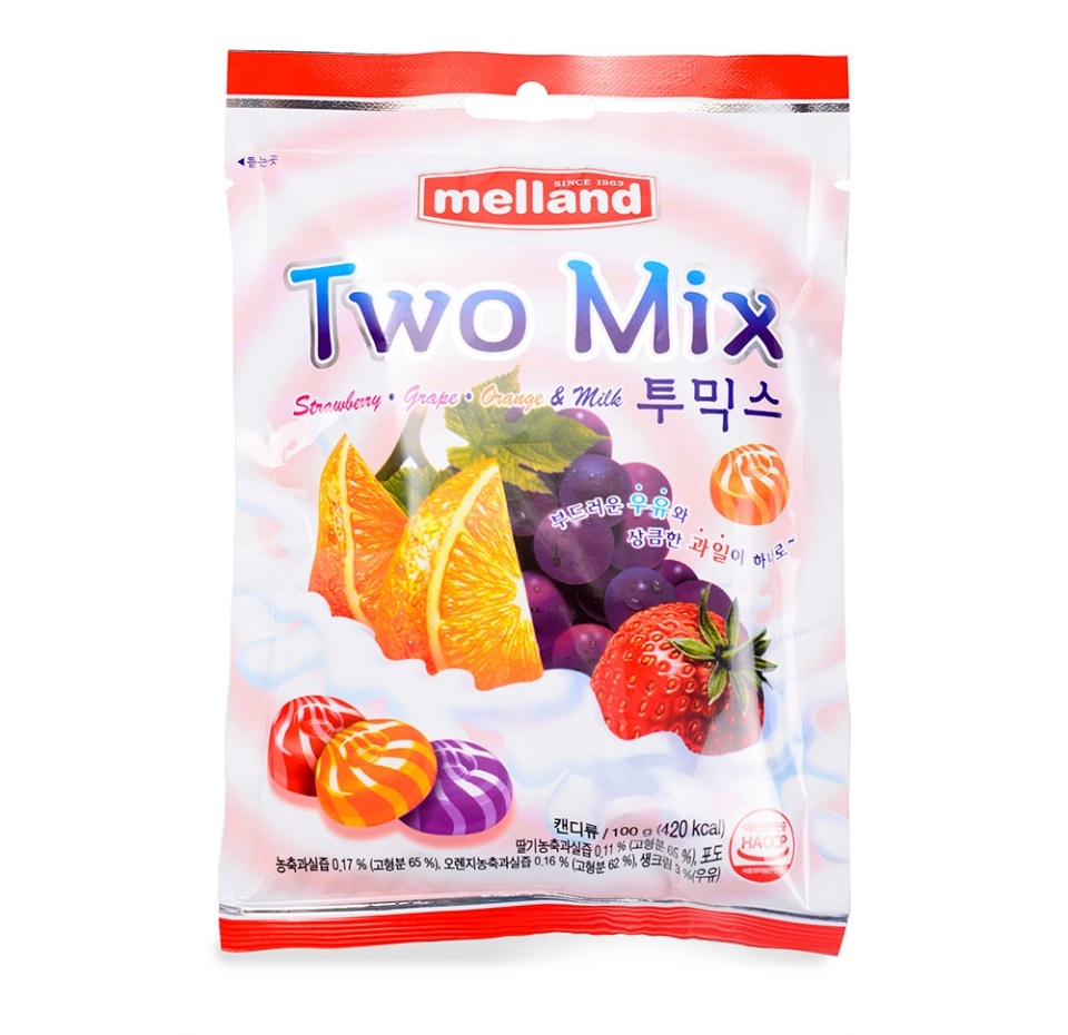 

Карамель Melland Two mix фруктовая со сливками 100 г Южная Корея
