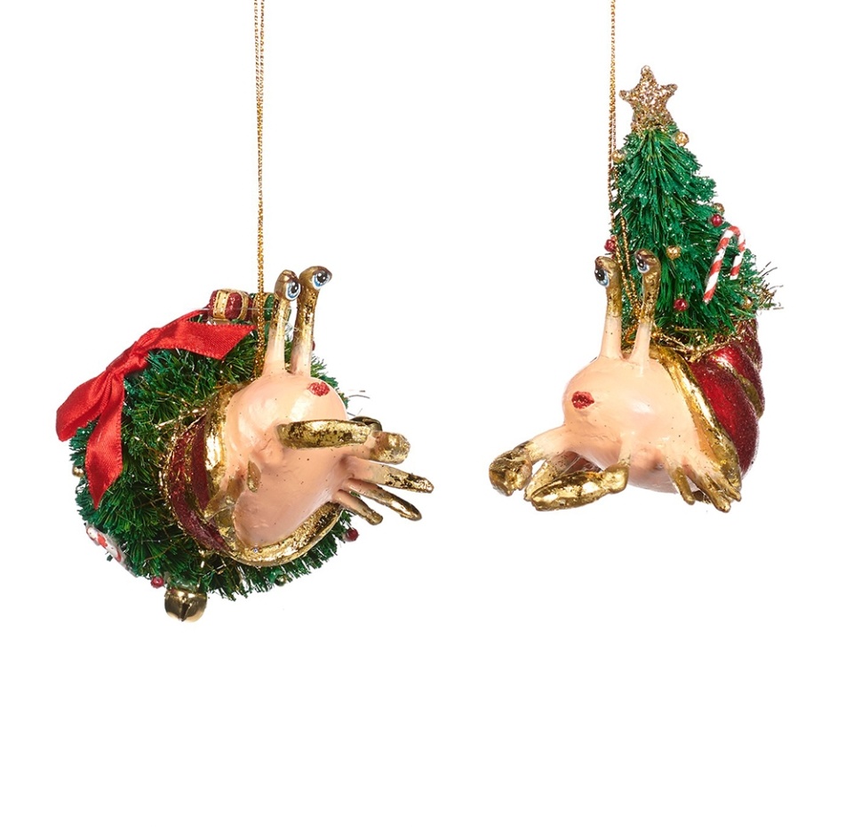 

Игрушка для елки Goodwill "Коллекция Традиции" Улитка с елкой/Краб с венком 11 см, в ассортименте, цвет красный 1 шт