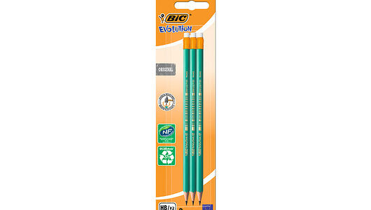 Карандаши чернографитные Bic HB Evolution с ластиком, 3 шт.
