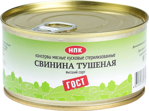 

Свинина тушеная Новгородский пищевой комбинат высший сорт, 325 г