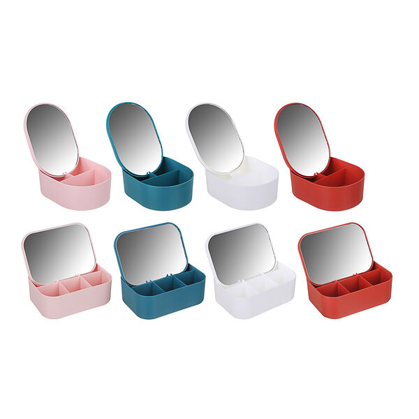 Юниlook зеркало-шкатулка, пластик, стекло,15,6х11,5х6/16,5х12х6см, 2 дизайна