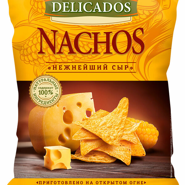 Чипсы кукурузные Delicados Nachos с нежнейшим сыром