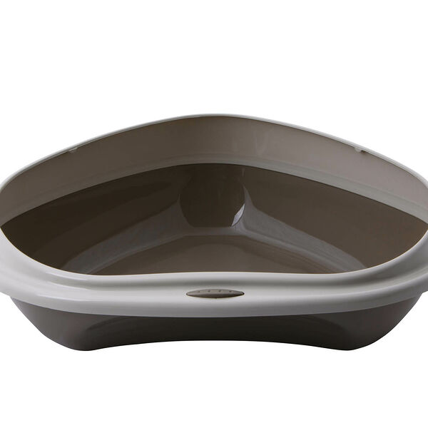 Туалет угловой шатл с бортиком 58х48х20,5см бежевый