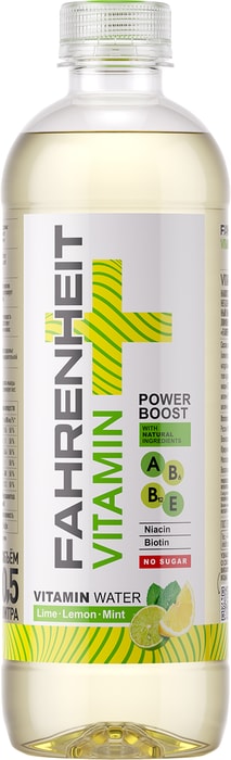 

Напиток негазированный Fahrenheit со вкусом лимона, лайма и мяты, обогащенный витаминами, 0.5 л