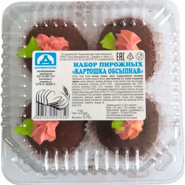 Пирожные Дзержинскхлеб Картошка обсыпная 4x40г