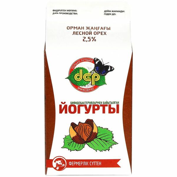 Йогурт DEP Лесной Орех с фруктовым джемом обогащенный бифидобактериями 2.5%, 500мл