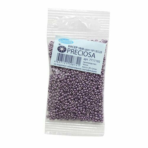 (18528) 331-39001-10/0 Бисер металлик матовый 10/0, круг.отв., 20гр Preciosa,упак