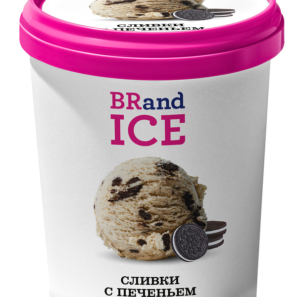 Мороженое сливочное BRandICE Сливки с печеньем БЗМЖ