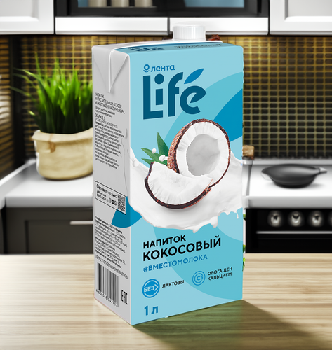 

Напиток растительный Лента Life кокосовый 1 л