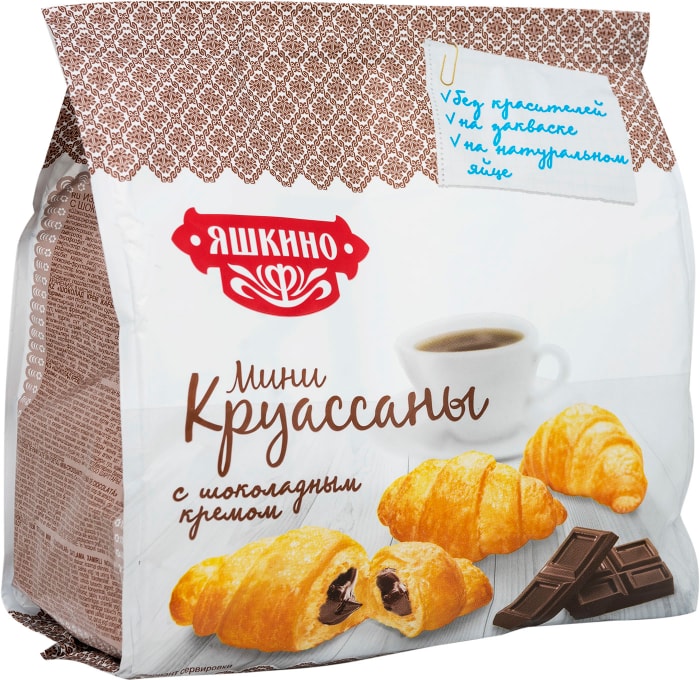 

Круассаны мини Яшкино с шоколадным кремом 180 г