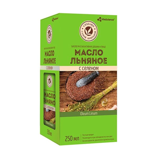 VitaScience Масло льняное с селеном 250 мл