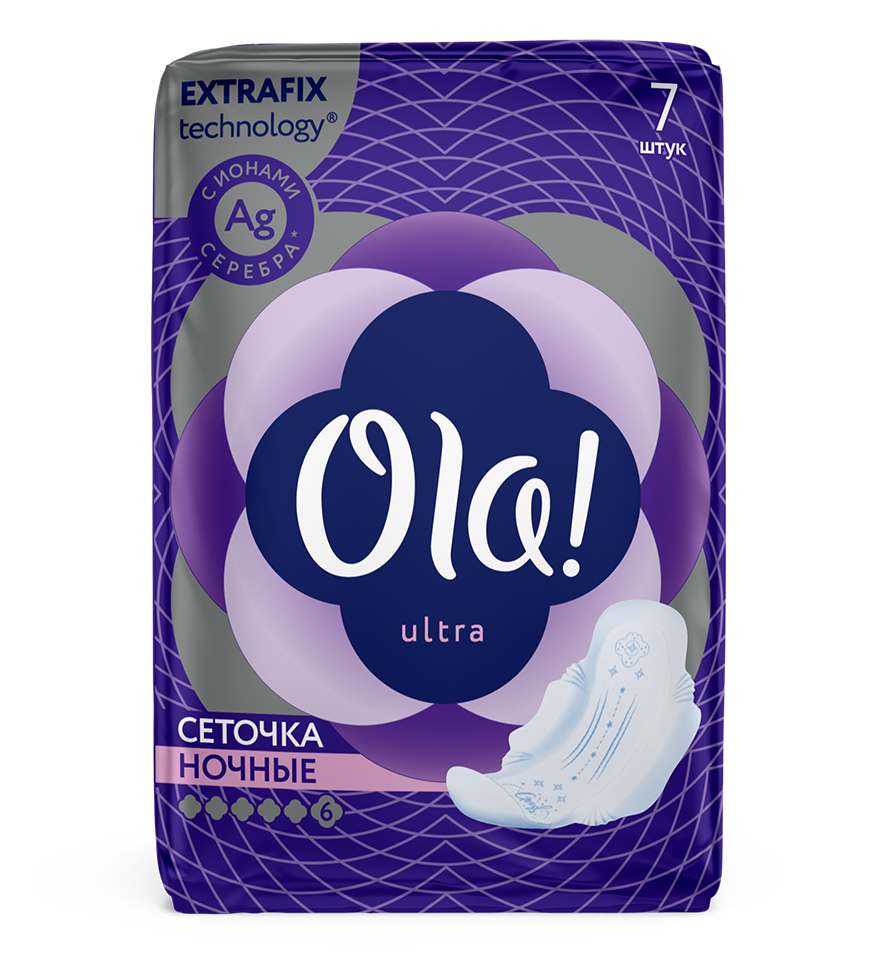 

Прокладки гигиенические Ola! Ultra Ночные с бархатистой сеточкой 7 шт.