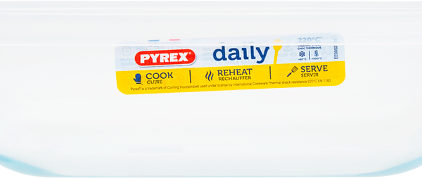 Форма для запекания PYREX Daily с крышкой, прямоугольная 22x17x6см 1,3л Арт.342B000/D (Франция)