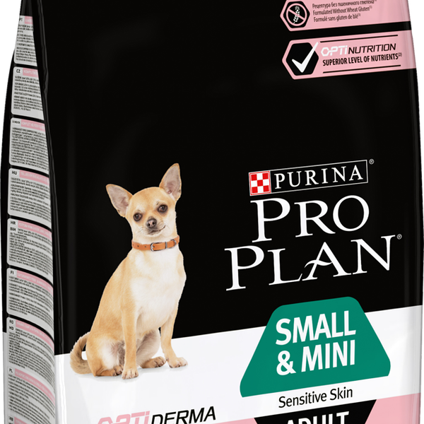 Корм сухой для взрослых собак PURINA PRO PLAN Adult Лосось, при чувствительной коже, для мелких и карликовых пород, 3кг
