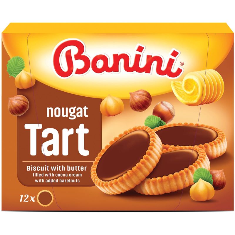 

Печенье Banini Tart Nougat с какао-начинкой и фундуком 210 г