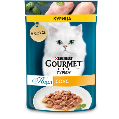 Корм консервированный для взрослых кошек GOURMET Перл Нежное филе с курицей в соусе