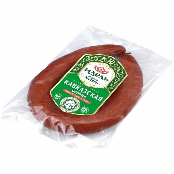 Колбаса полукопчёная Идель Кавказская особая, халяль 400 г