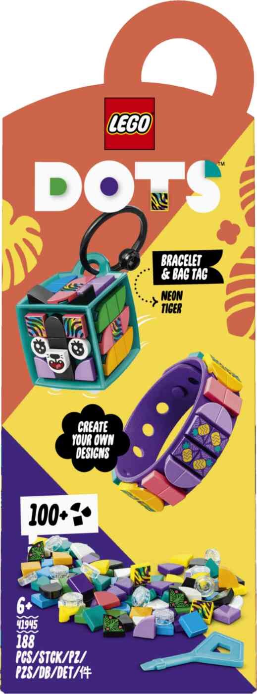 

Конструктор Lego Dots Браслет и бирка для сумки Неоновый тигр 41945 6+ 188 элементов