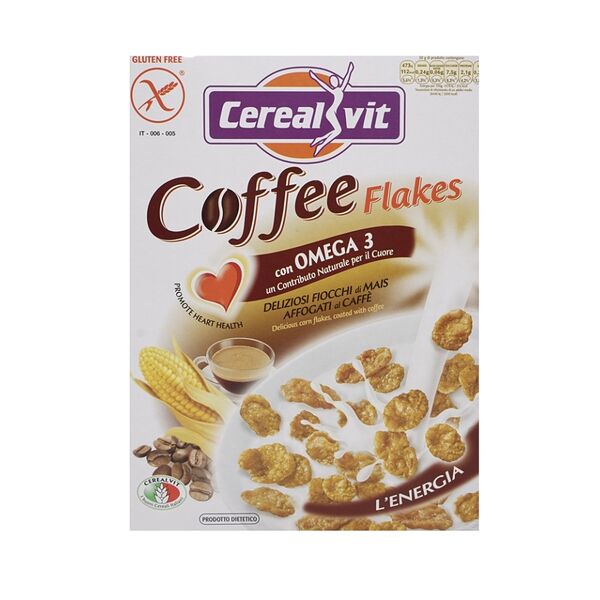 Хлопья кукурузные хрустящие с итальянским кофе и Омега-3 Cerealvit 375г Италия
