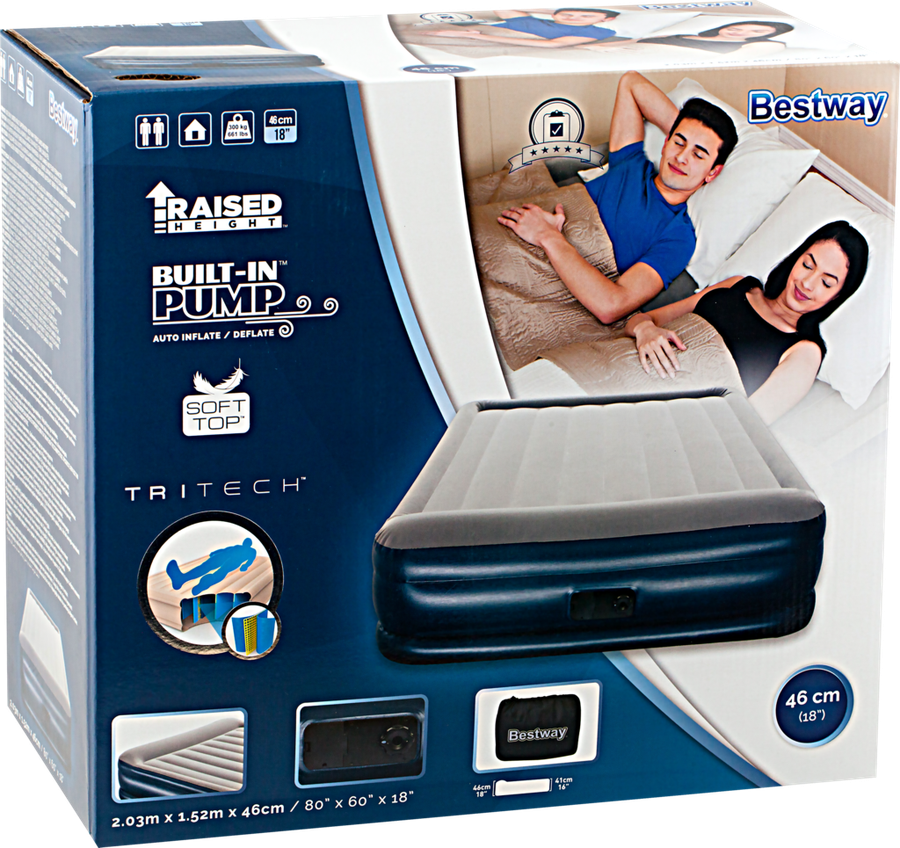 

Матрас надувной Bestway Queen 203x152x46 см цвет в ассортименте