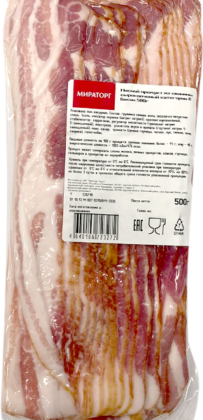 Бекон Мираторг сырокопченый нарезка