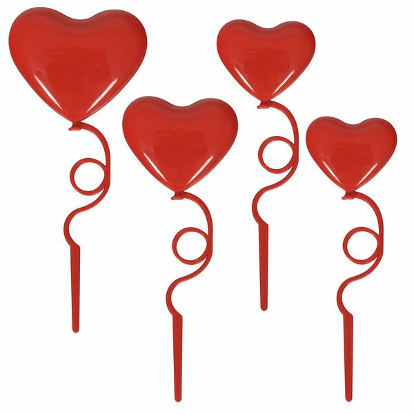 Набор топперов для украшения Сердечки, 4 шт, пластик