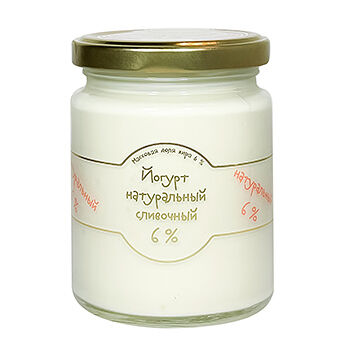 Йогурт сливочный Молочная Здравница Натуральный 6%