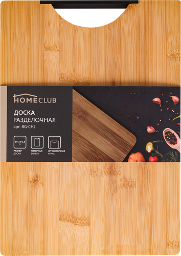 

Доска разделочная Homeclub 34х24х1.8 см, бамбук