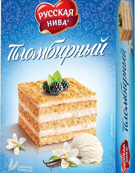 Торт Русская нива Бисквитный пломбирный 300г