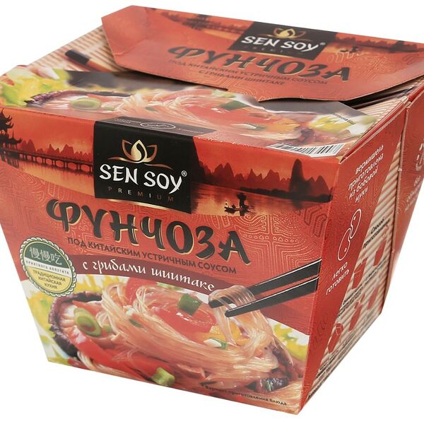 Фунчоза Sen Soy под китайским устричным соусом с грибами шиитаке