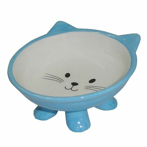 Миска для животных FOXIE Cat on Feet голубая керамическая 12х12х7,5см