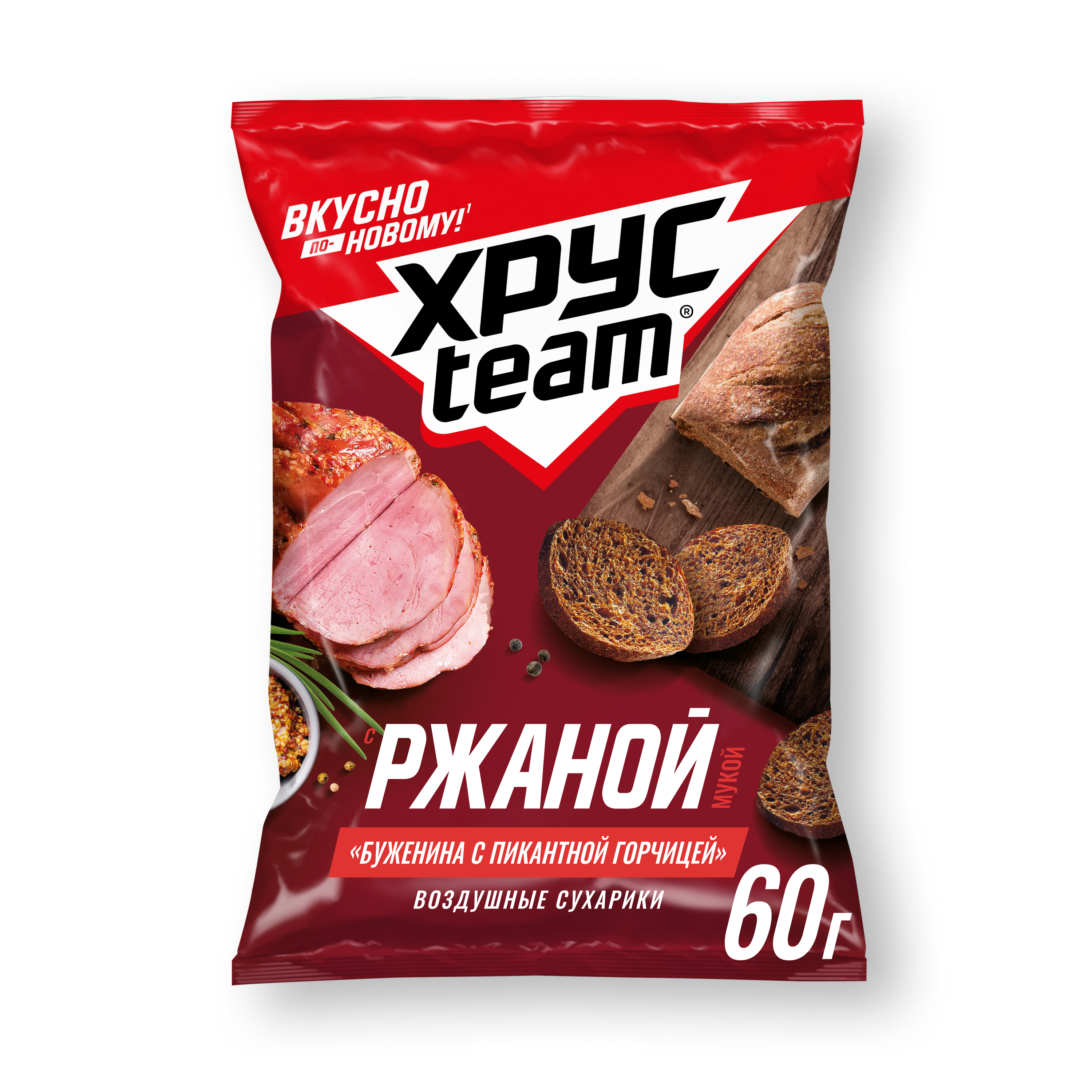 

Сухарики Хрусteam ржаные Буженина-Горчица 60г