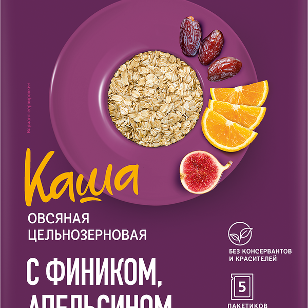 Каша овсяная Makfa с фиником, апельсином и инжиром, на фруктозе 200 г