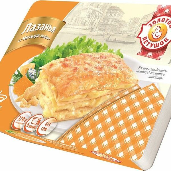 Лазанья Золотой Петушок Четыре сыра, 370г