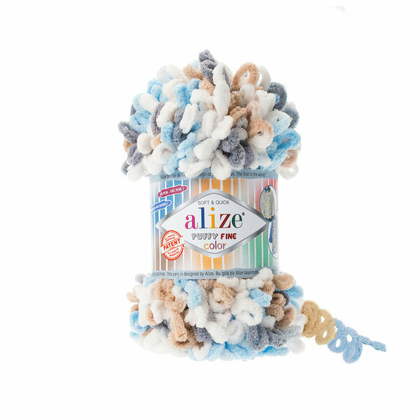 Пряжа Alize 'Puffy Fine Color' 100г. 14,5м. (100% микрополиэстер)(5946 секционный)