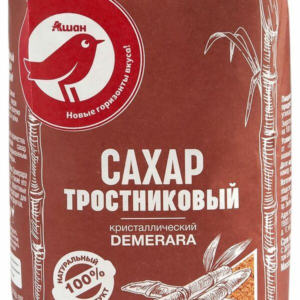 Сахар тростник. кристаллич. АШАН Красная птица