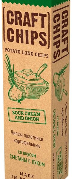 Чипсы Онега крафтовые Сметана-Лук 90г