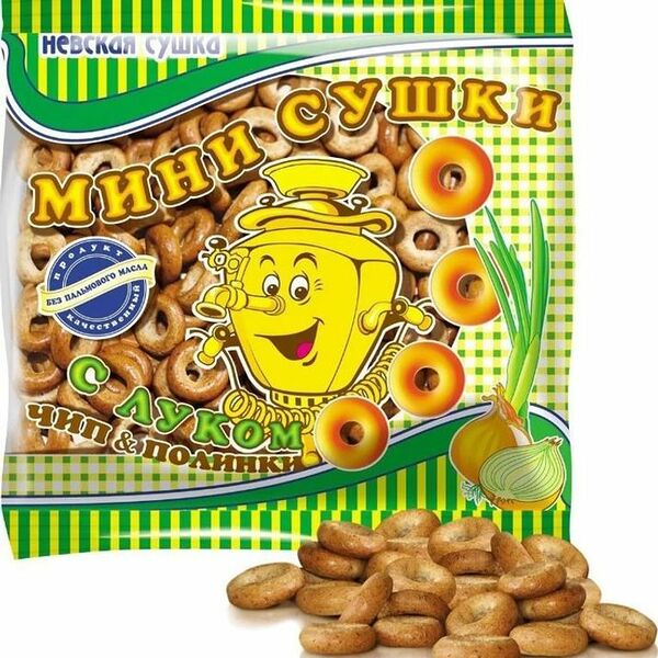 Мини-сушки Невская Сушка Чип&Полинки с луком, 200г