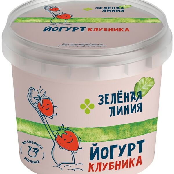 Йогурт Зеленая линия клубника 2.8%