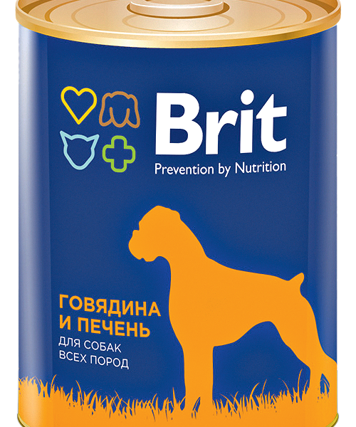 Корм консервированный для собак BRIT Говядина и печень