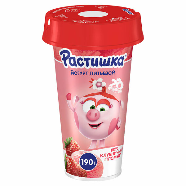 Йогурт питьевой Растишка Клубничный пломбир 2.8%