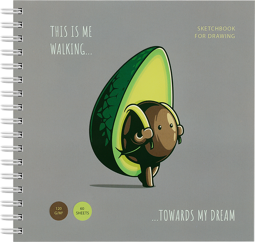 Скетчбук Meshu Avocadreams, 60 листов, на гребне
