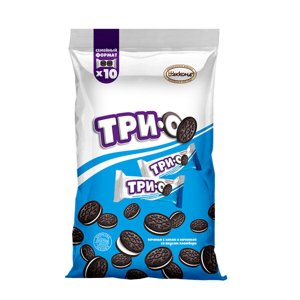 Печенье Акконд Трио Какао с начинкой со вкусом Пломбира