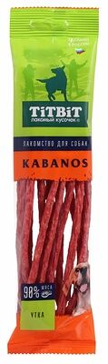 Колбаски Кабанос для собак с уткой TiTBiT