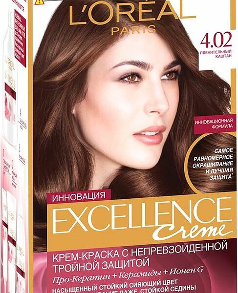 Крем-краска для волос L`Oreal Excellence оттенок 4.02 Пленительный каштан