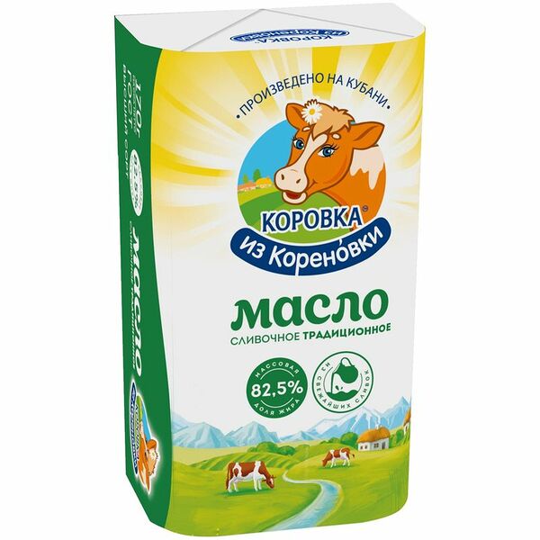 Масло Коровка из Кореновки Традиционное сливочное 82.5%, 170г