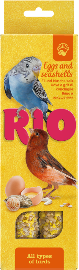 

Палочки для всех видов птиц Rio с яйцом и ракушечником 80 г