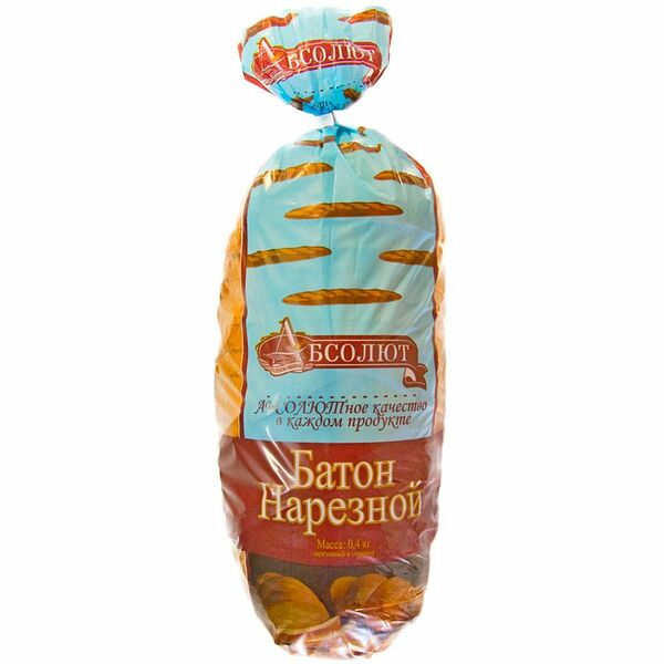 Батон Абсолют ХК Нарезной высший сорт, в нарезке 400 г