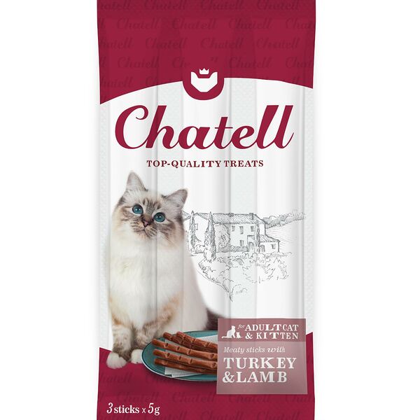 Лакомство для взрослых кошек и котят с индейкой и ягнёнком (3 шт.)